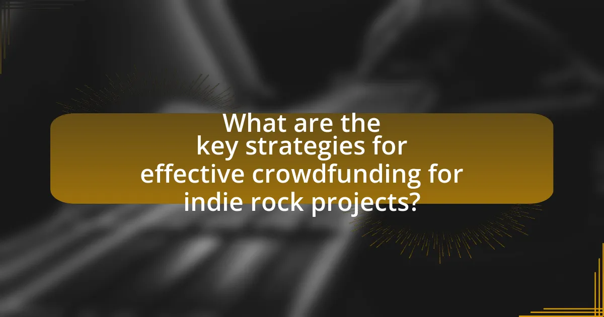 What are the key strategies for effective crowdfunding for indie rock projects?