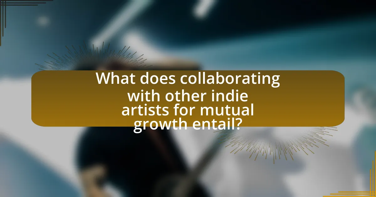 What does collaborating with other indie artists for mutual growth entail?