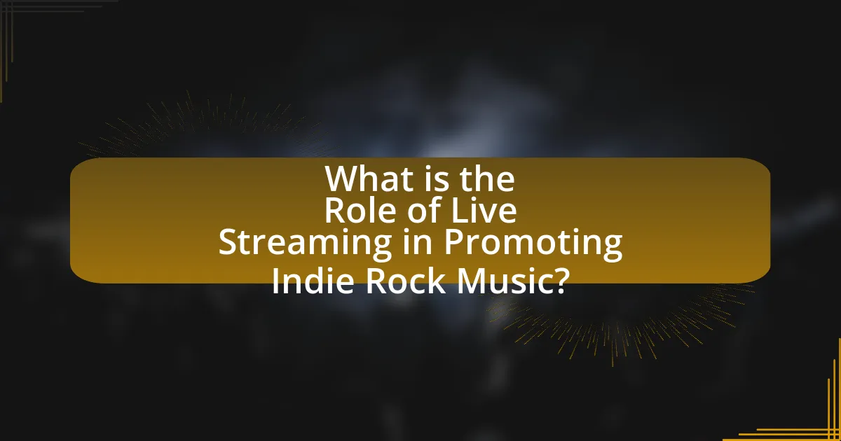 What is the Role of Live Streaming in Promoting Indie Rock Music?