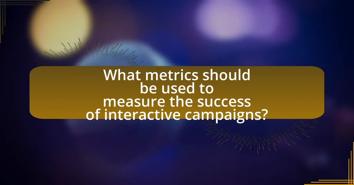 What metrics should be used to measure the success of interactive campaigns?